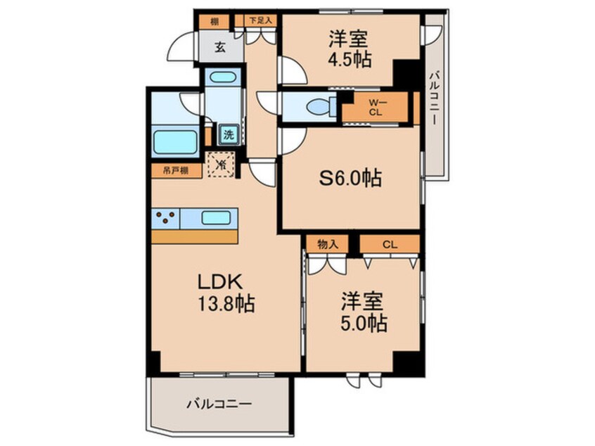 間取図 ブリシア二子玉川Ⅱ(202)