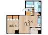 パークキューブ銀座イースト 1LDKの間取り