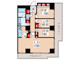 間取図 パ－クアクシス豊洲