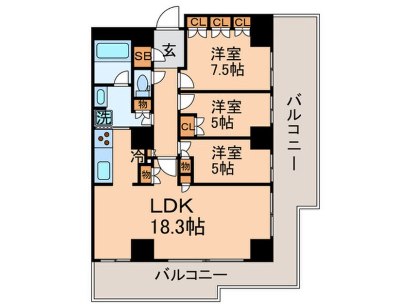 間取図 パ－クアクシス豊洲