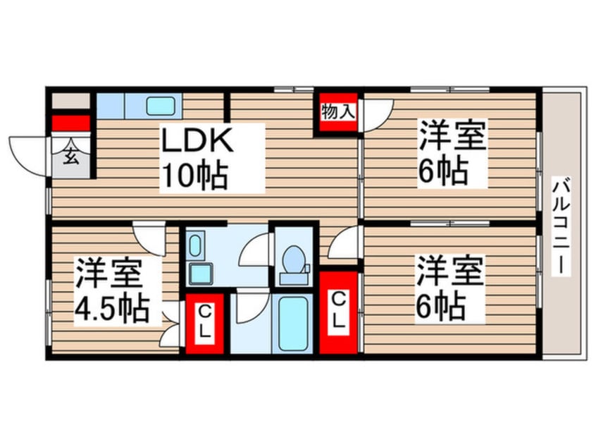 間取図 レインボーハイツC