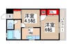 ダイヤモンドフラット 2Kの間取り