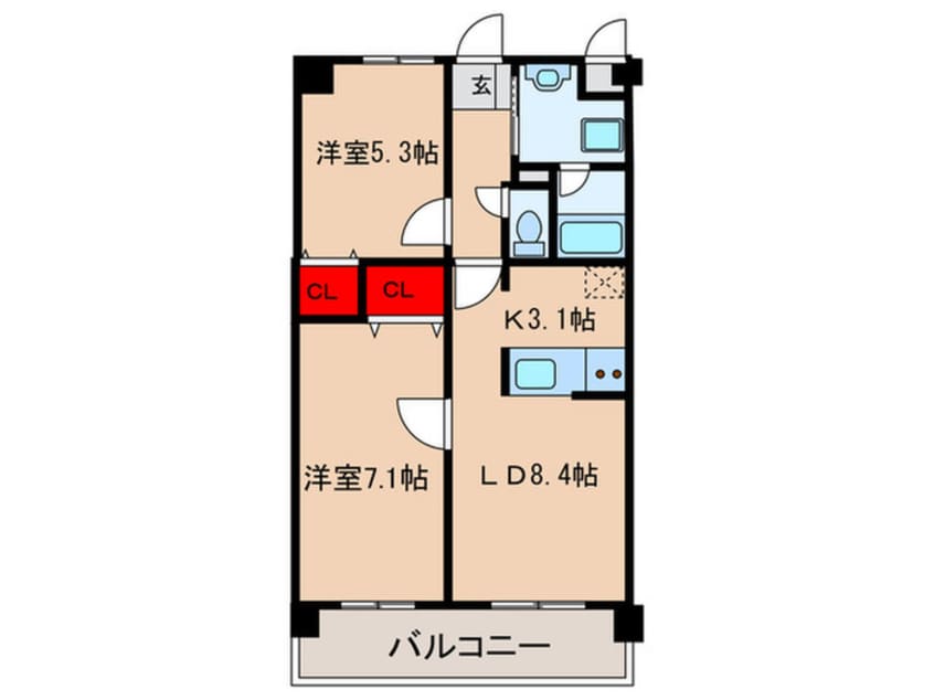 間取図 パーシマン大泉３
