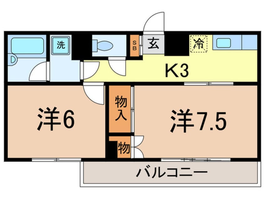 間取図 みなともハイツ北千束