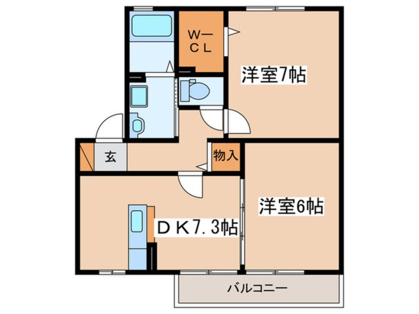 間取図 ロ－ズコ－ト開成Ａ