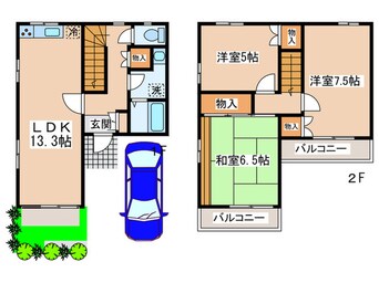 間取図 ブリージングタウン百草園Ｊ3