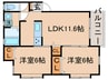 アヴニール西水元 2LDKの間取り