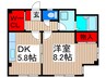 英マンション 1DKの間取り