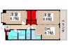 サニーフォレスト藤原参番館 2DKの間取り