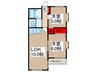 レジデンス北原台 2LDKの間取り