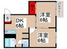 葉山サンハイムＤ 2DKの間取り