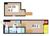 グランシエル東千葉 1Kの間取り