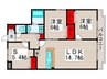 グリーンパレス 2LDK+Sの間取り