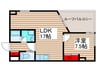 大島レジデンス北小金 1LDKの間取り