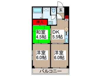 間取図 ﾗｲｵﾝｽﾞﾏﾝｼｮﾝ浦和第2（２０４）