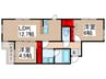 ALAMOANA 2LDKの間取り