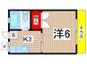ハイツリバーサイド 1Kの間取り