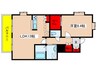 アンソレイユ　参番館 1LDKの間取り