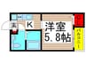 エスカリエ・ルージュ 1Kの間取り