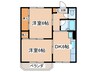 エスポワ－ル平 2DKの間取り