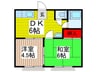 白百合ハウス 2DKの間取り