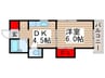 明宏ハイツ 1DKの間取り