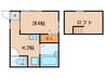 クラスカアパートメント1号館 1Kの間取り