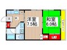 カナスギハウス 2Kの間取り