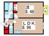 カムフォート登戸Ⅲ 1LDKの間取り