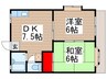 ユタカハイツ 2DKの間取り