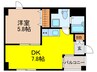 Ｌ・ウォ－クス 1DKの間取り