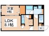 フラッフィー市谷台町 1LDKの間取り