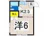 タウンコート柴 1Kの間取り