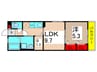 プレーリーサイド 1LDK+Sの間取り