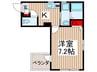 シャーロックホームズ 1Kの間取り