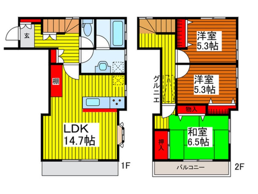 間取図 川口市南町テラスハウス