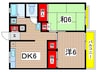 紅楓マンション 2DKの間取り