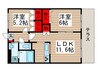 シャイニング　in 青葉Ⅱ 2LDKの間取り