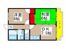 ＭＩＫＩ　ＲＥＳＩＤＥＮＣＥ 2DKの間取り