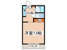 百草園ヴィレッジ 1Kの間取り