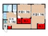 富岡マンション 2DKの間取り
