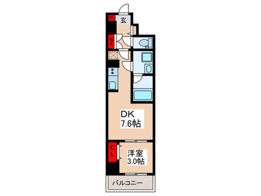 間取図 S-RESIDENCE菊川rivie