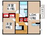 アロマレジデンス松ヶ丘 2LDKの間取り
