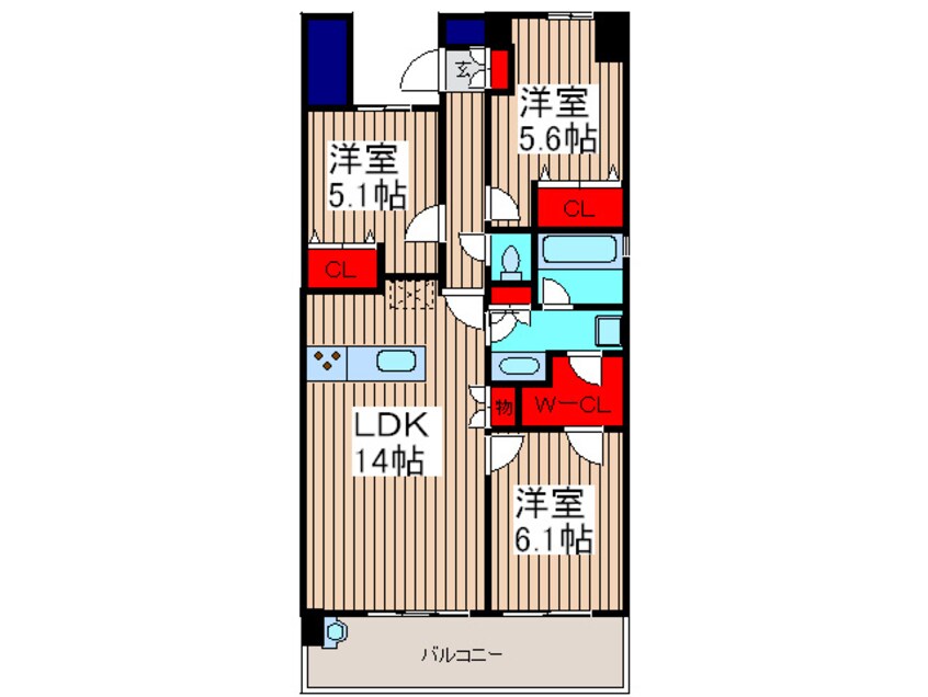 間取図 グローリオ武蔵浦和(303)