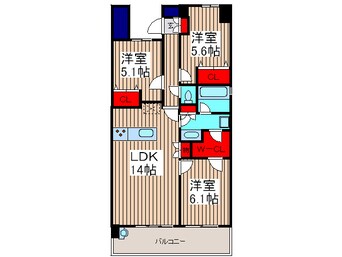 間取図 グローリオ武蔵浦和(303)
