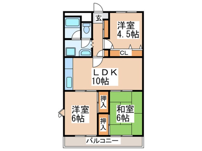 間取図 プレシ－ルハイム