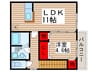 メゾンシロキ 1LDKの間取り