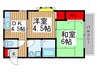 ベルメゾン行徳 2DKの間取り