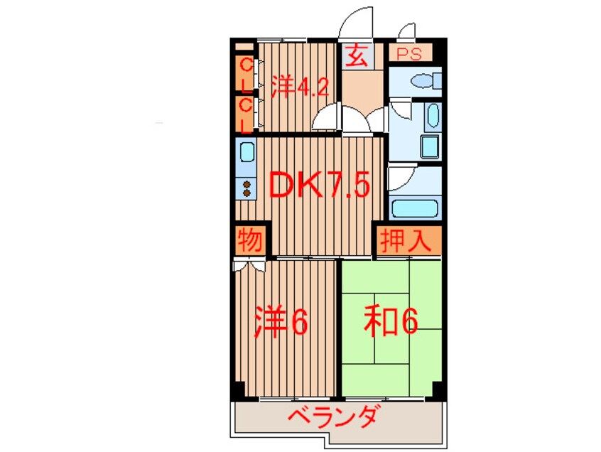 間取図 リベラル・ワタド