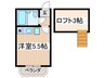 グレイスハイム一橋学園 1Rの間取り